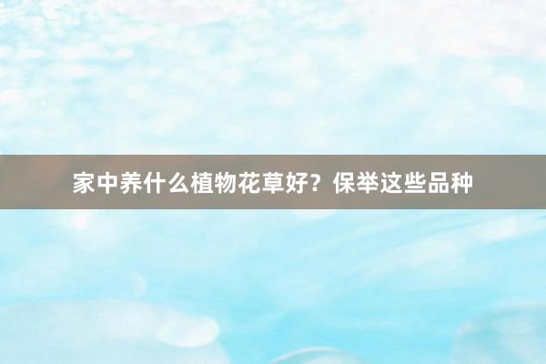 家中养什么植物花草好？保举这些品种