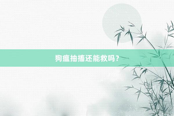 狗瘟抽搐还能救吗？